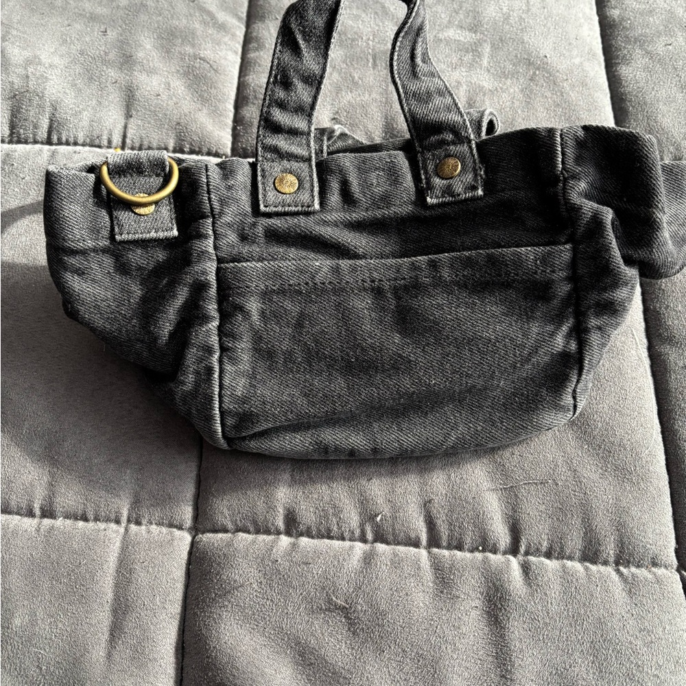 Free People Black Denim Mini Bag